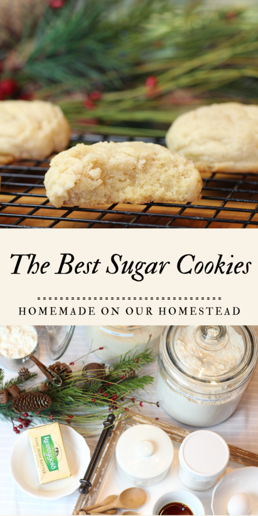 A pinterest graphic for the sugar shortbread cookie recipe.