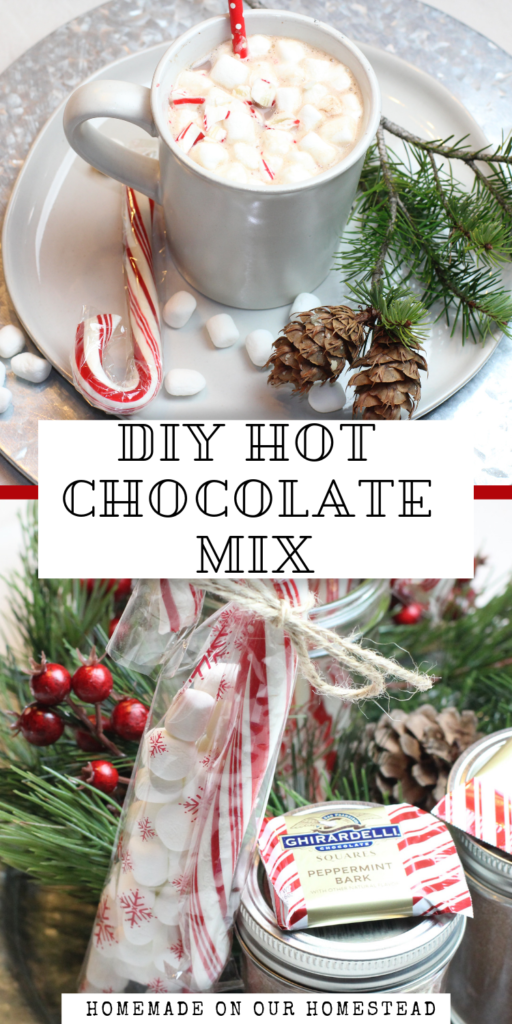 Pinterest graphic for Hot Chocolate Mason Jar Gift