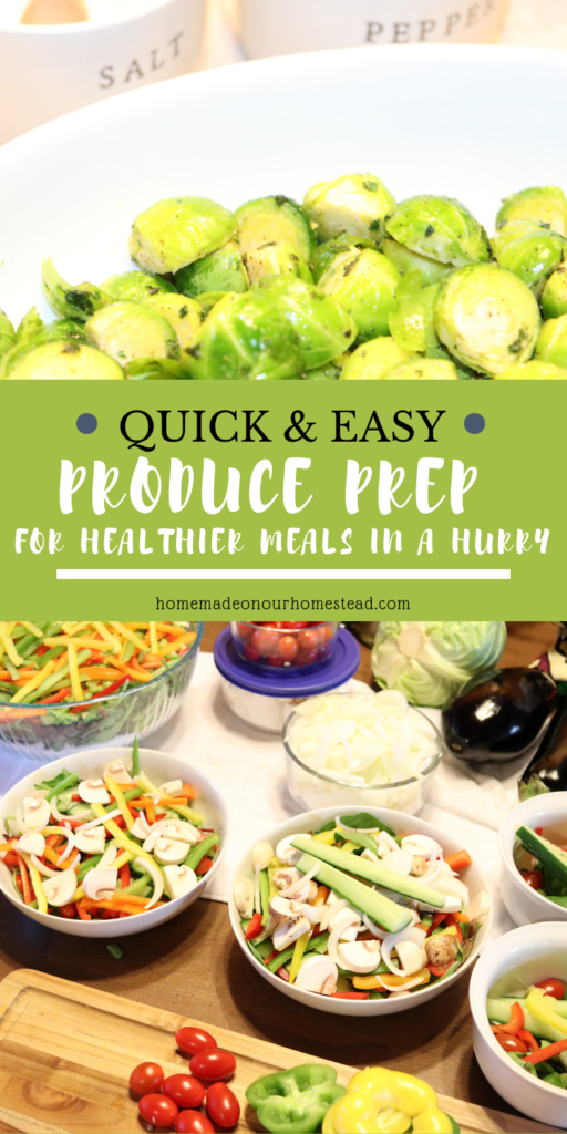 Produce Prep for quick and easy meal options in a hurry. How to save money on groceries by eliminating food waste. Quick and easy meal prep. #howtomealprep #mealprepforhealthyeating #mealprepforweightloss #quickandeasymealprep #howtoeliminatefoodwaste #tipsandtricksforhealthiereating #mealprepforhealthierfoodchoices #howtoeliminatefoodwaste