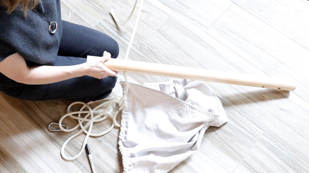 how to make a hanging chair from a drop cloth | DIY hanging chair | Easy sensory swing