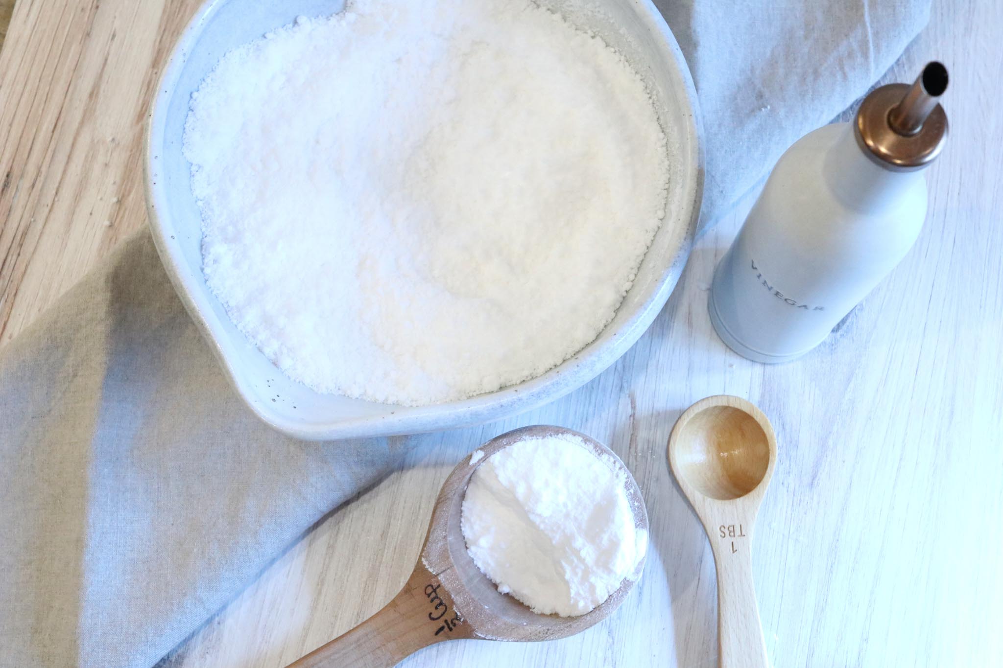 Ingredients being used to make house hold cleaning products.